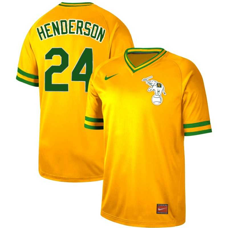 Athletics 24 Rickey Henderson Yellow Throwback Jersey Dzhi,We sell and wholesale Athletics 24 Rickey Henderson Yellow Throwback Jersey Dzhi on line form chian!